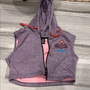 NPC Purple Hooded cropped zip up sweatshirt with Embroidered Logo